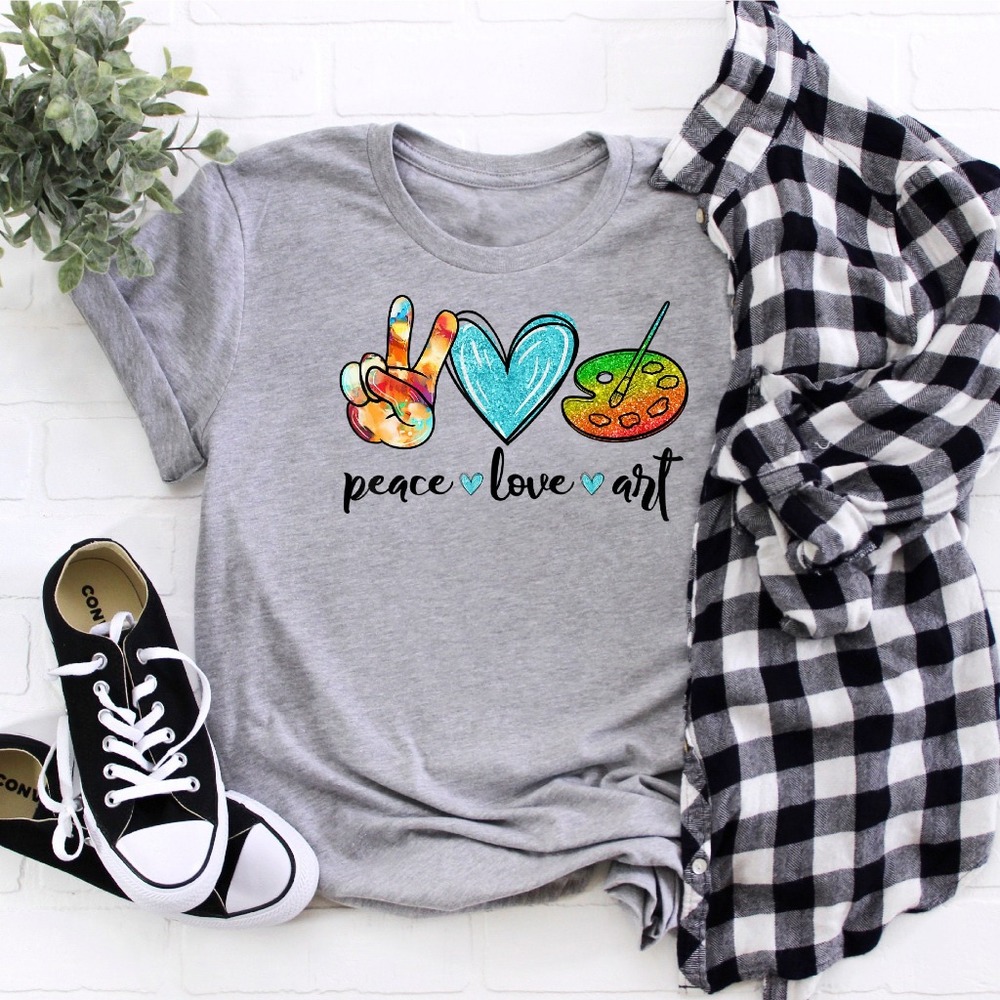 Peace Love Art Shirt, Peace Shirt, Love Shirt, Art Shirt, Art Tee, Art Lover